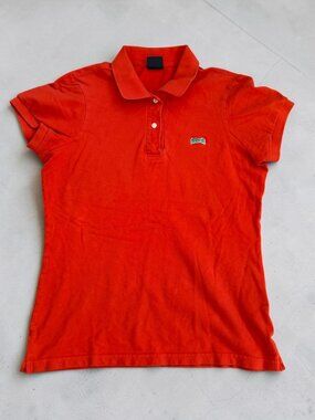 LE TIGRE Women’s Orange Red Polo Shirt Size Medium